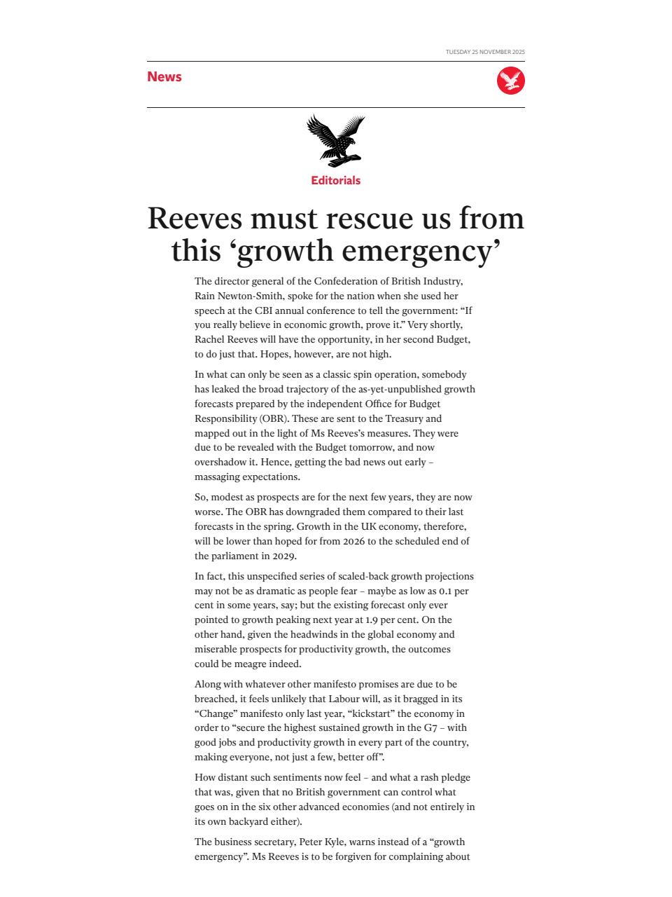 The Independent Daily Edition Newspaper Preview Pages