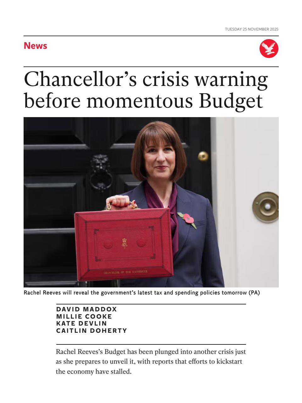 The Independent Daily Edition Newspaper Preview Pages