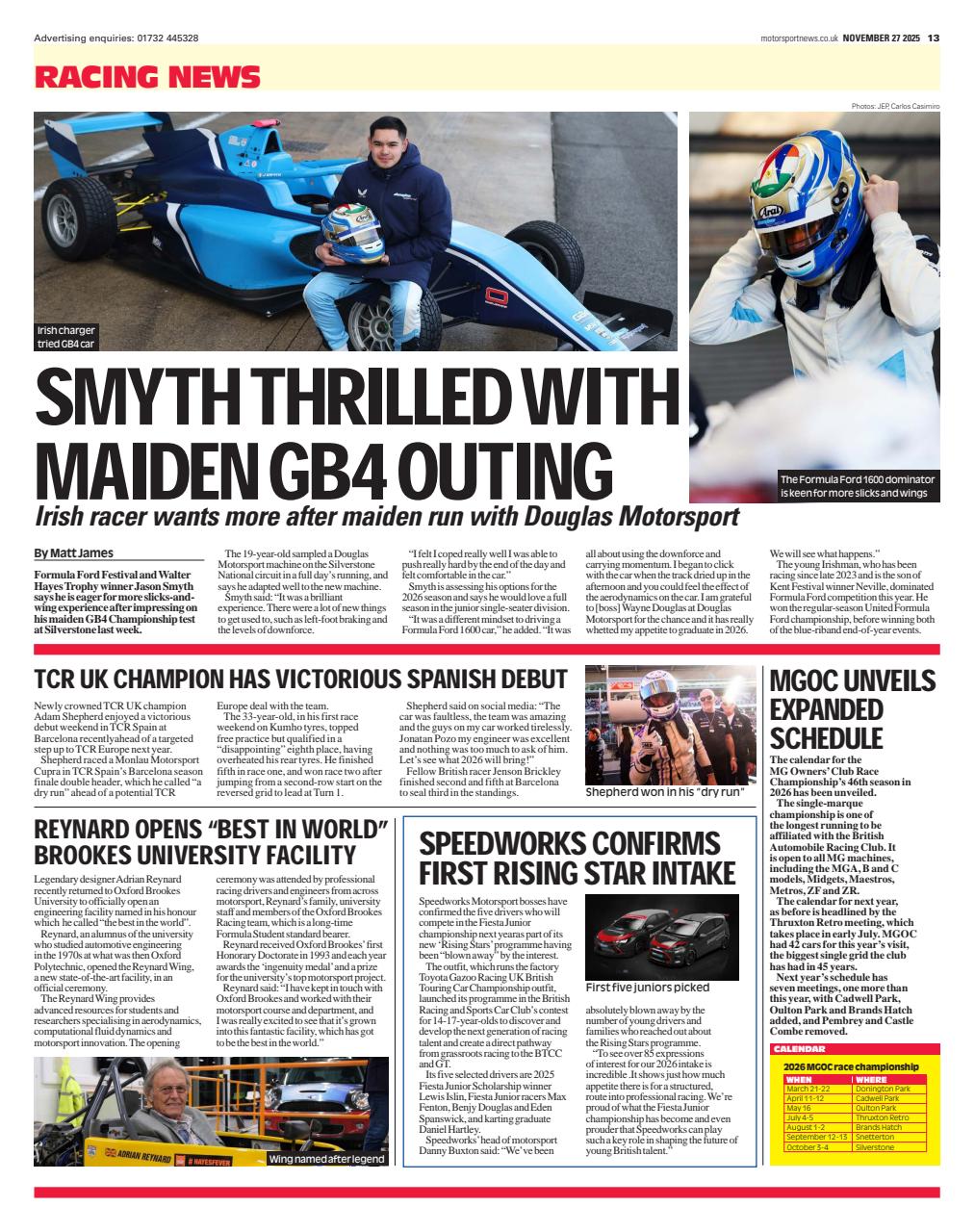 Motorsport News Preview Pages