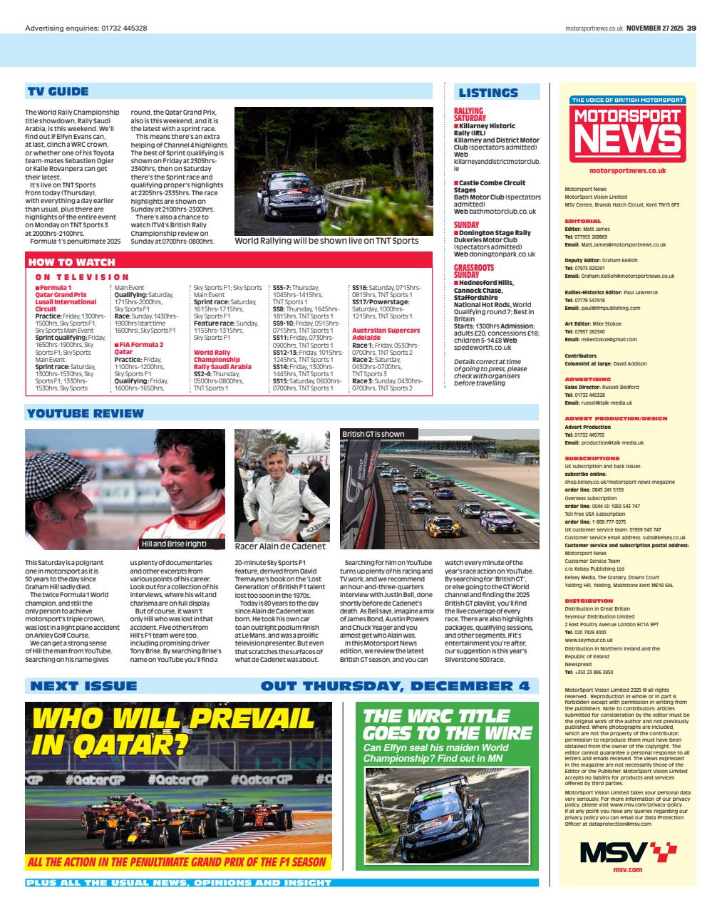 Motorsport News Preview Pages