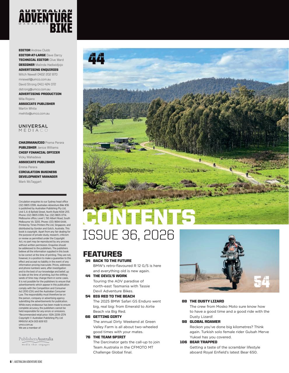 Australian Adventure Bike Preview Pages