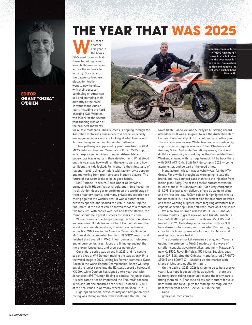 Dirt Action Preview Pages