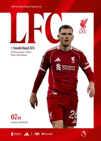 Liverpool FC Programmes issue vs Sunderland 25/26