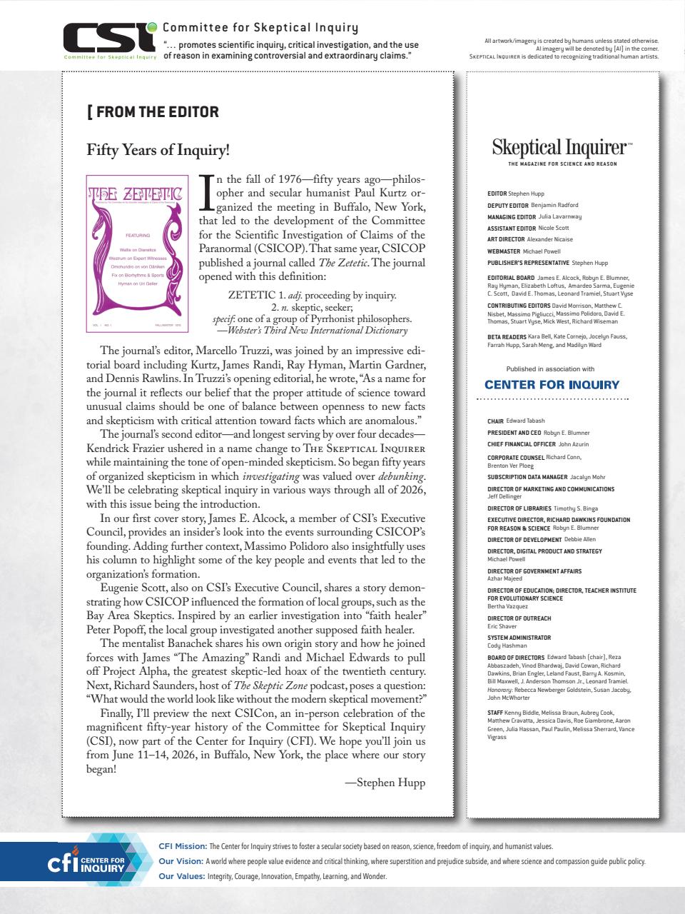 Skeptical Inquirer Preview Pages