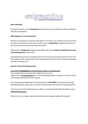 Enigmazine issue Important Notice