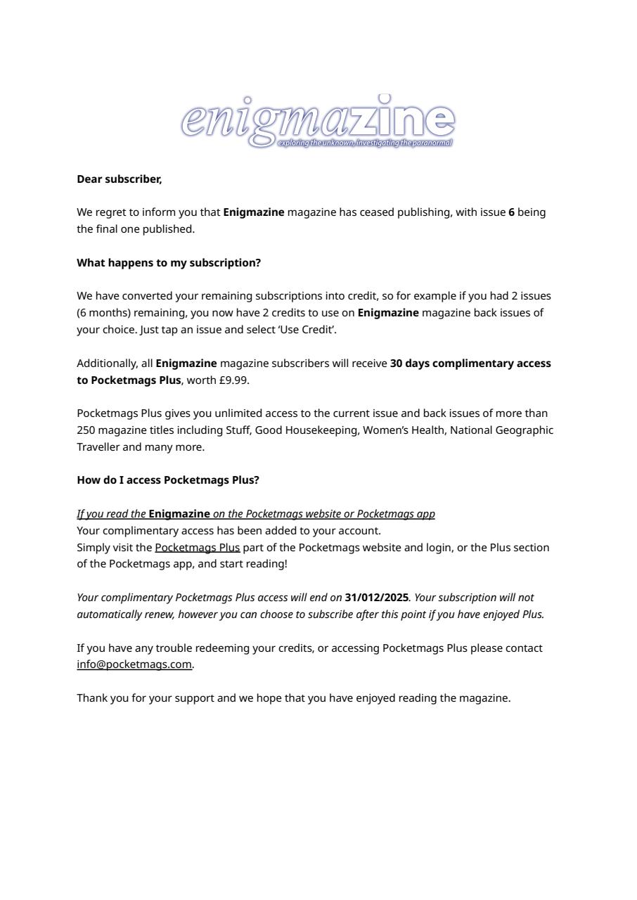 Enigmazine Preview Pages