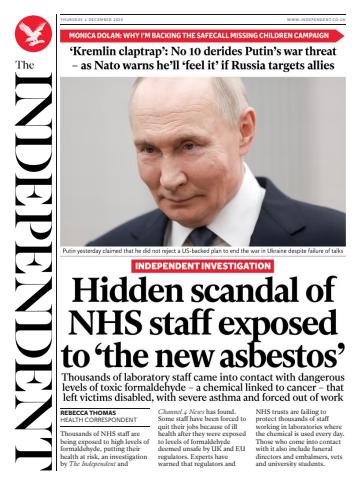 The Independent Daily Edition Newspaper issue Thursday, 04 December 2025