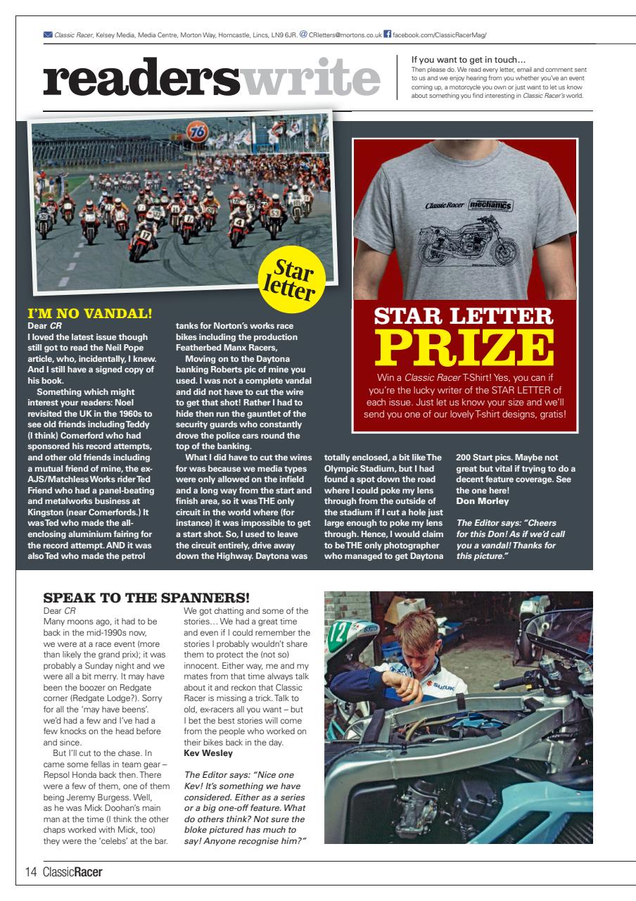 Classic Racer Preview Pages