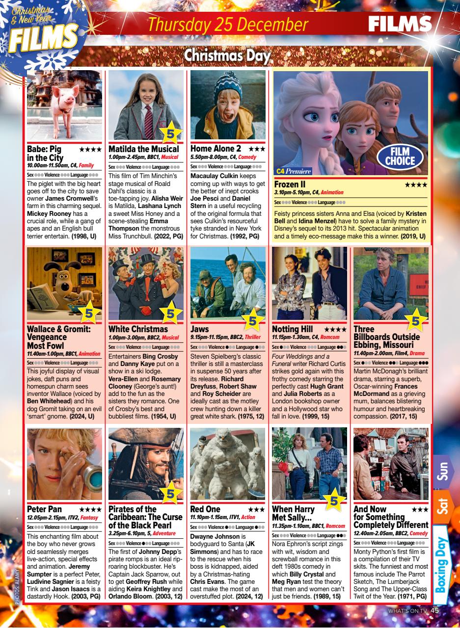 What's on TV Preview Pages