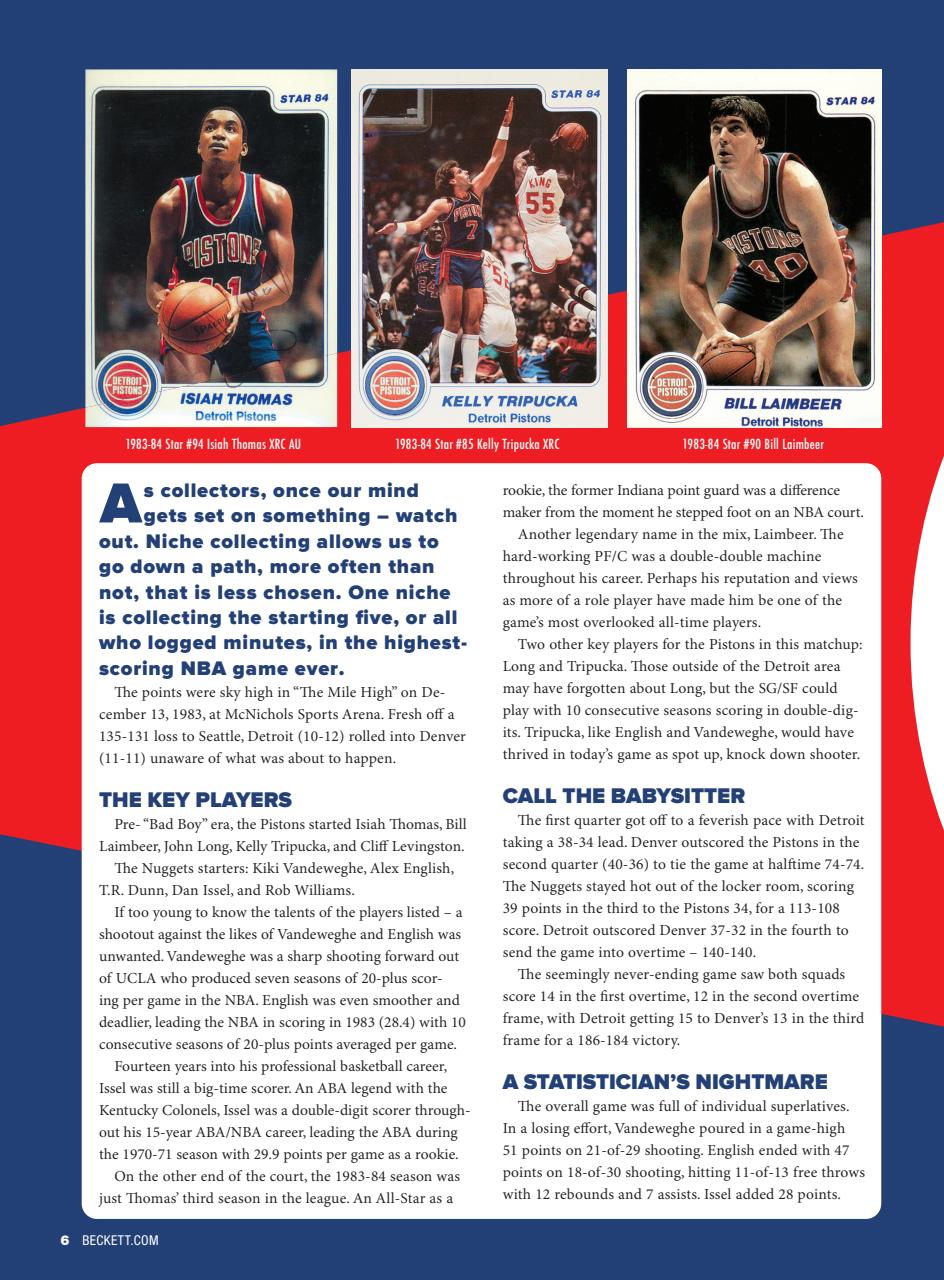 Beckett Basketball Magazine Preview Pages