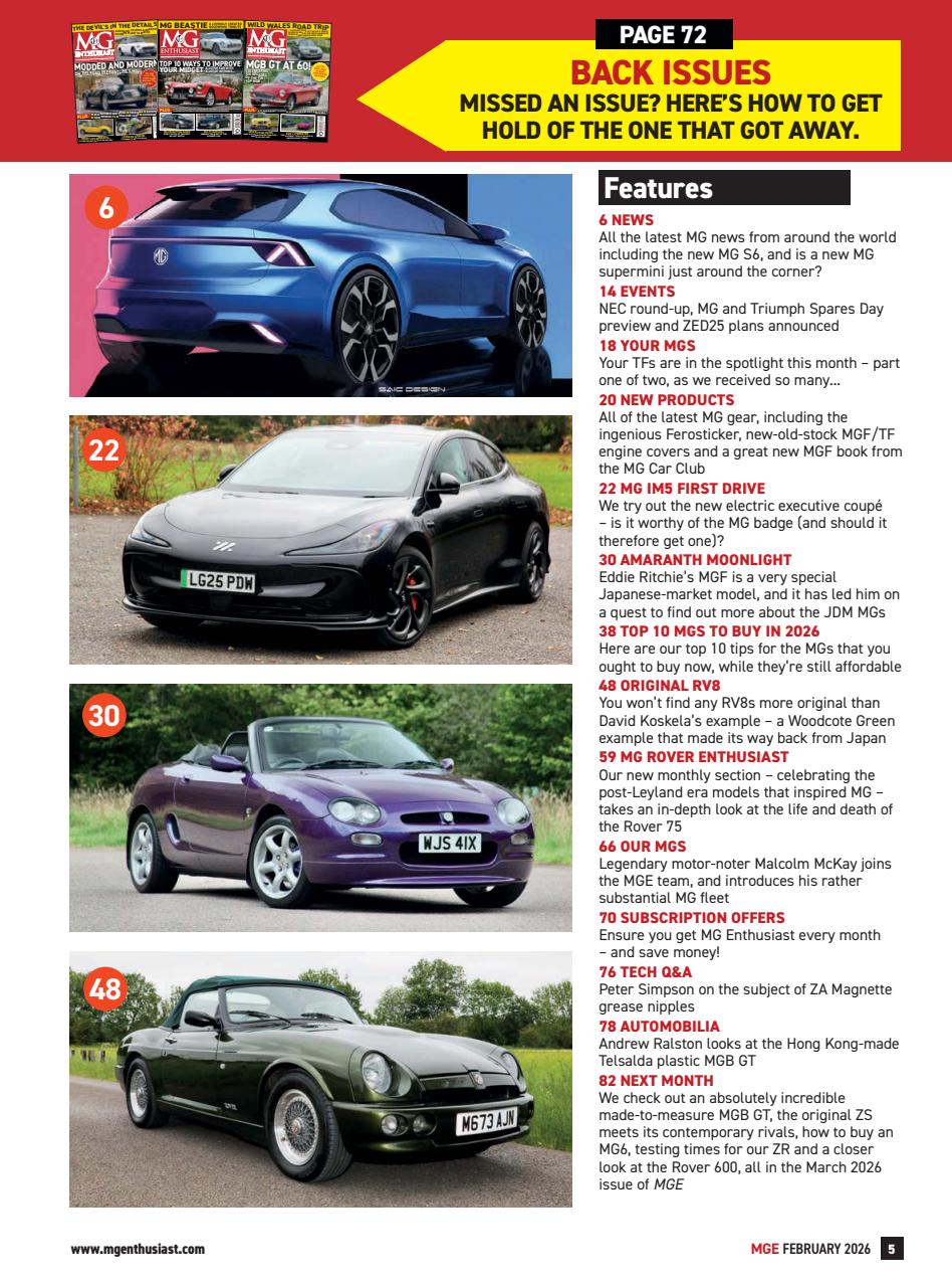 MG Enthusiast Preview Pages