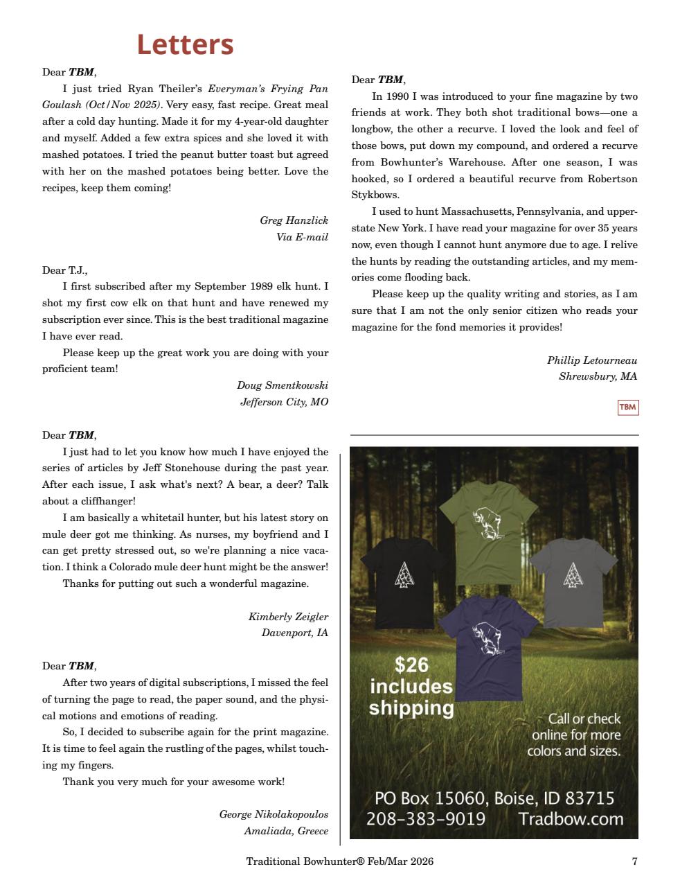 Traditional Bowhunter Magazine Preview Pages