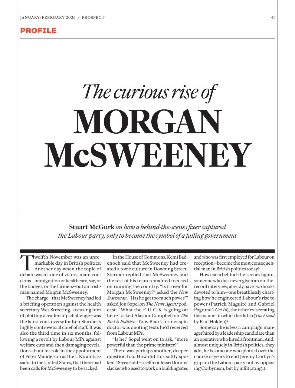 Prospect Magazine Preview Pages