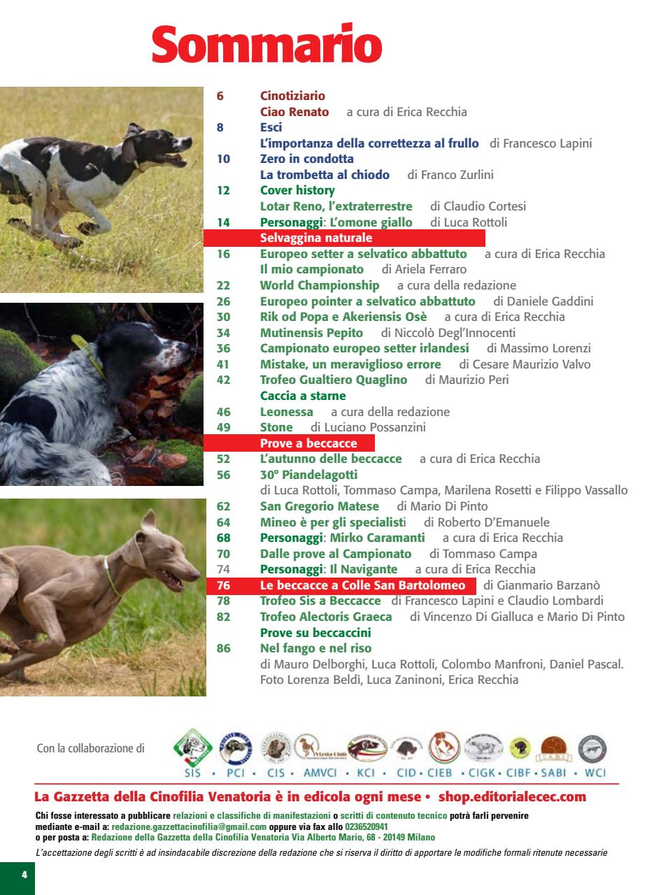La Gazzetta Della Cinofilia Venatoria Preview Pages