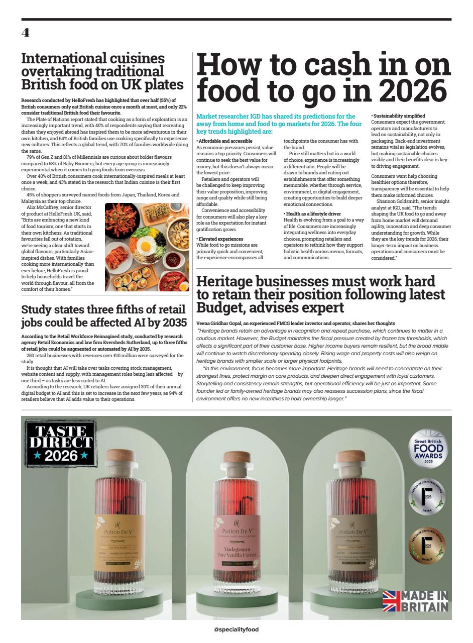Speciality Food Preview Pages
