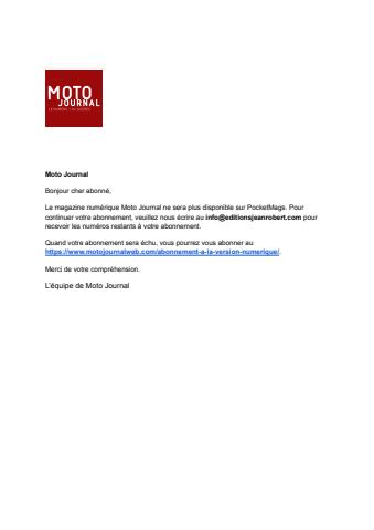 Moto Journal issue Important Notice