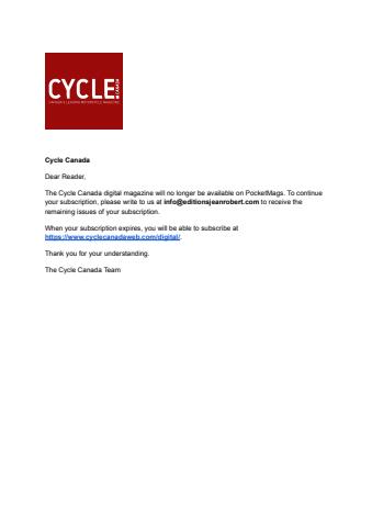 Cycle Canada issue Important Notice
