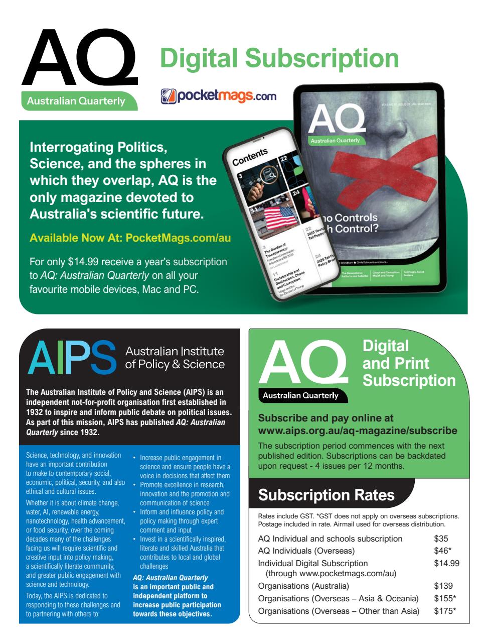 AQ: Australian Quarterly Preview Pages