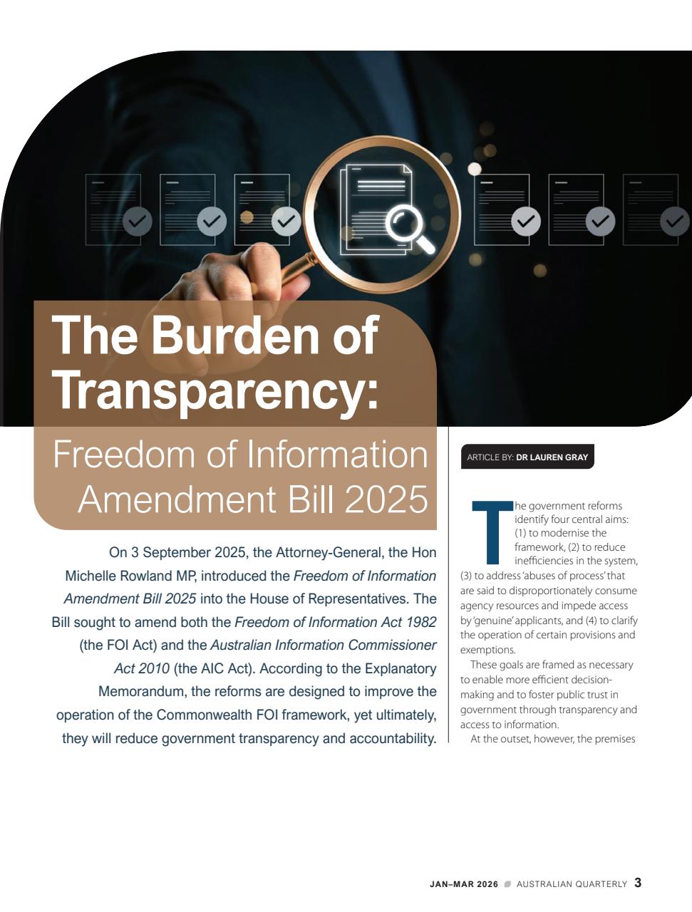 AQ: Australian Quarterly Preview Pages