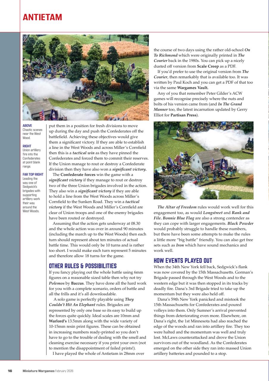 Miniature Wargames Preview Pages