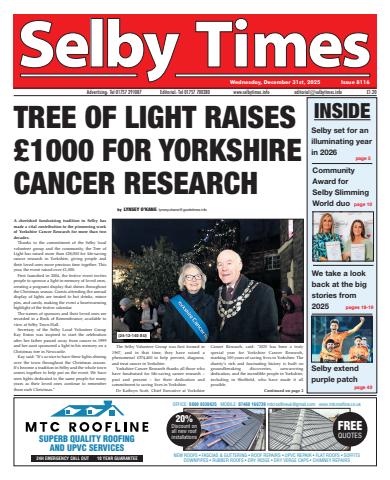 Selby Times issue December 31st 2025