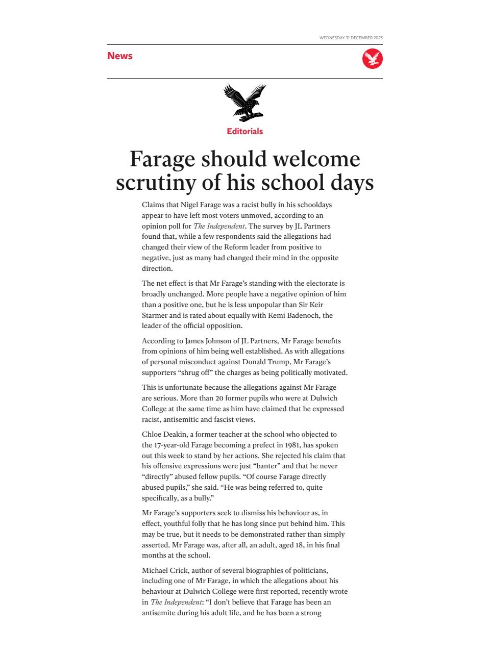 The Independent Daily Edition Newspaper Preview Pages