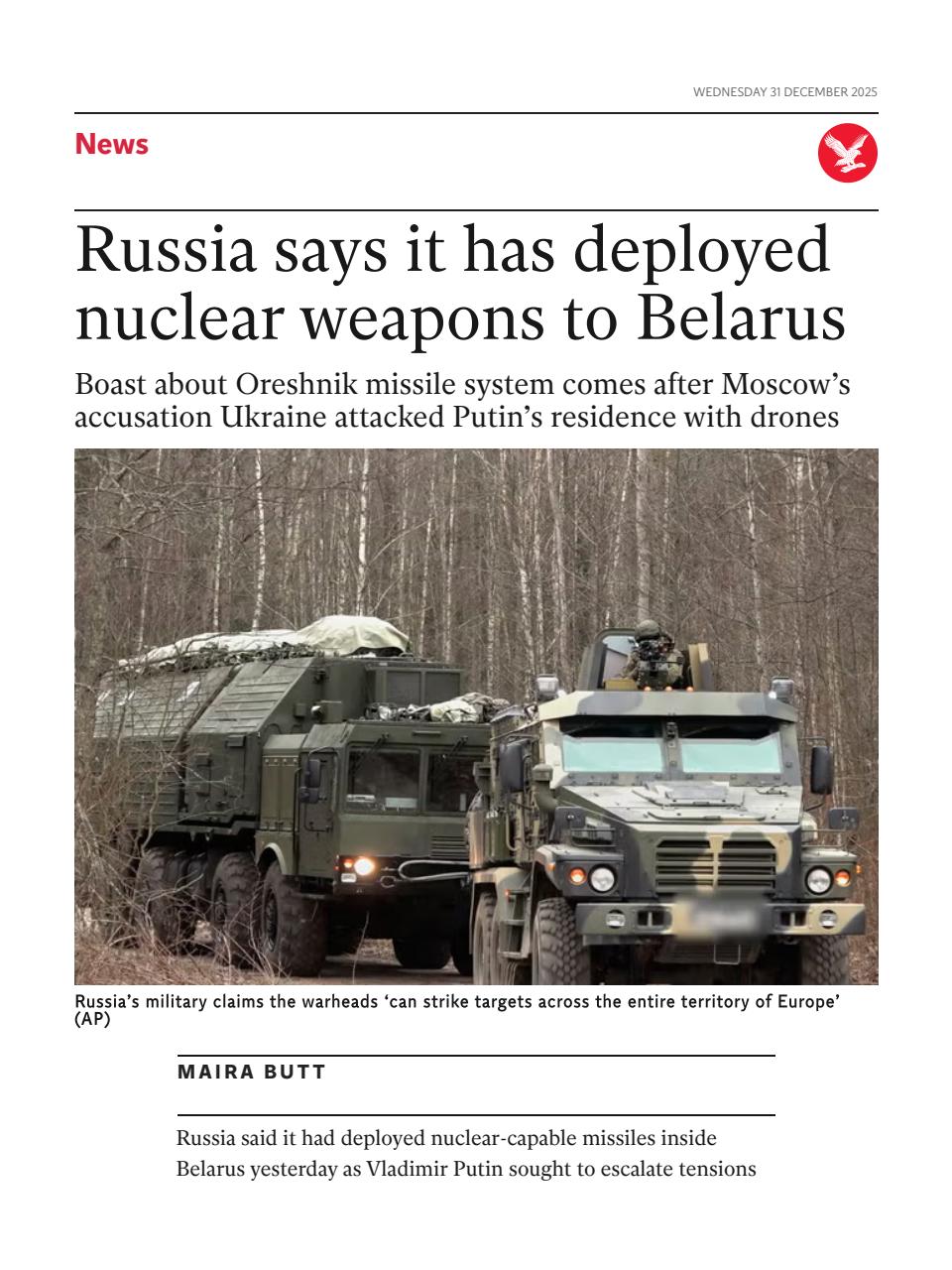 The Independent Daily Edition Newspaper Preview Pages