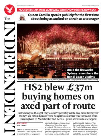 The Independent Daily Edition Newspaper issue Thursday, 01 January 2026