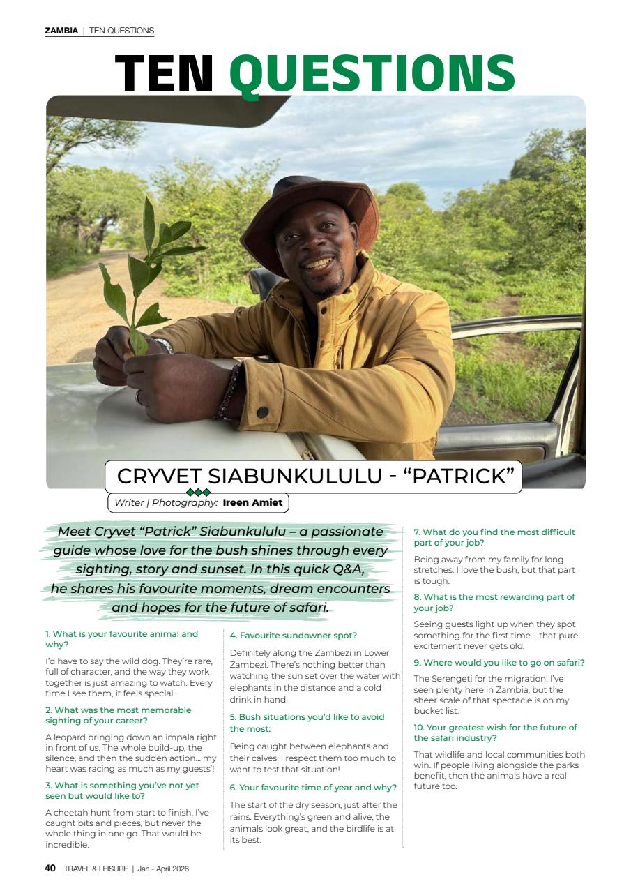 Travel & Leisure Zambia & Zimbabwe Preview Pages