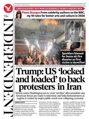 The Independent Daily Edition Newspaper issue Saturday, 03 January 2026