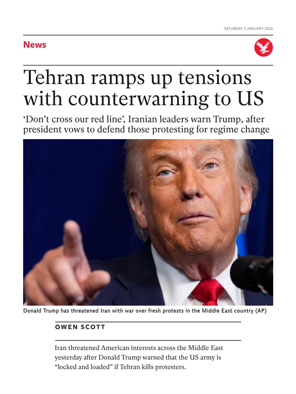 The Independent Daily Edition Newspaper Preview Pages