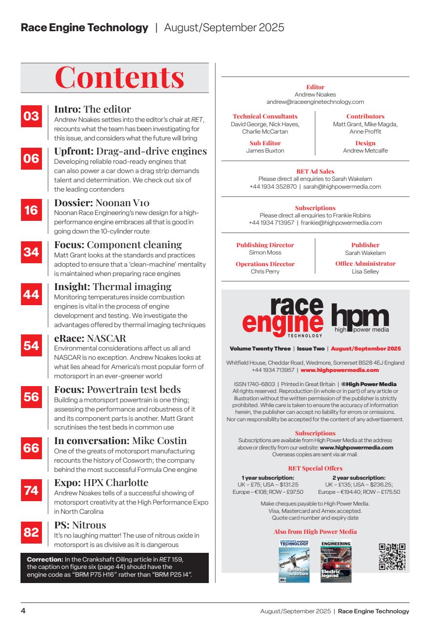 Race Engine Technology Preview Pages