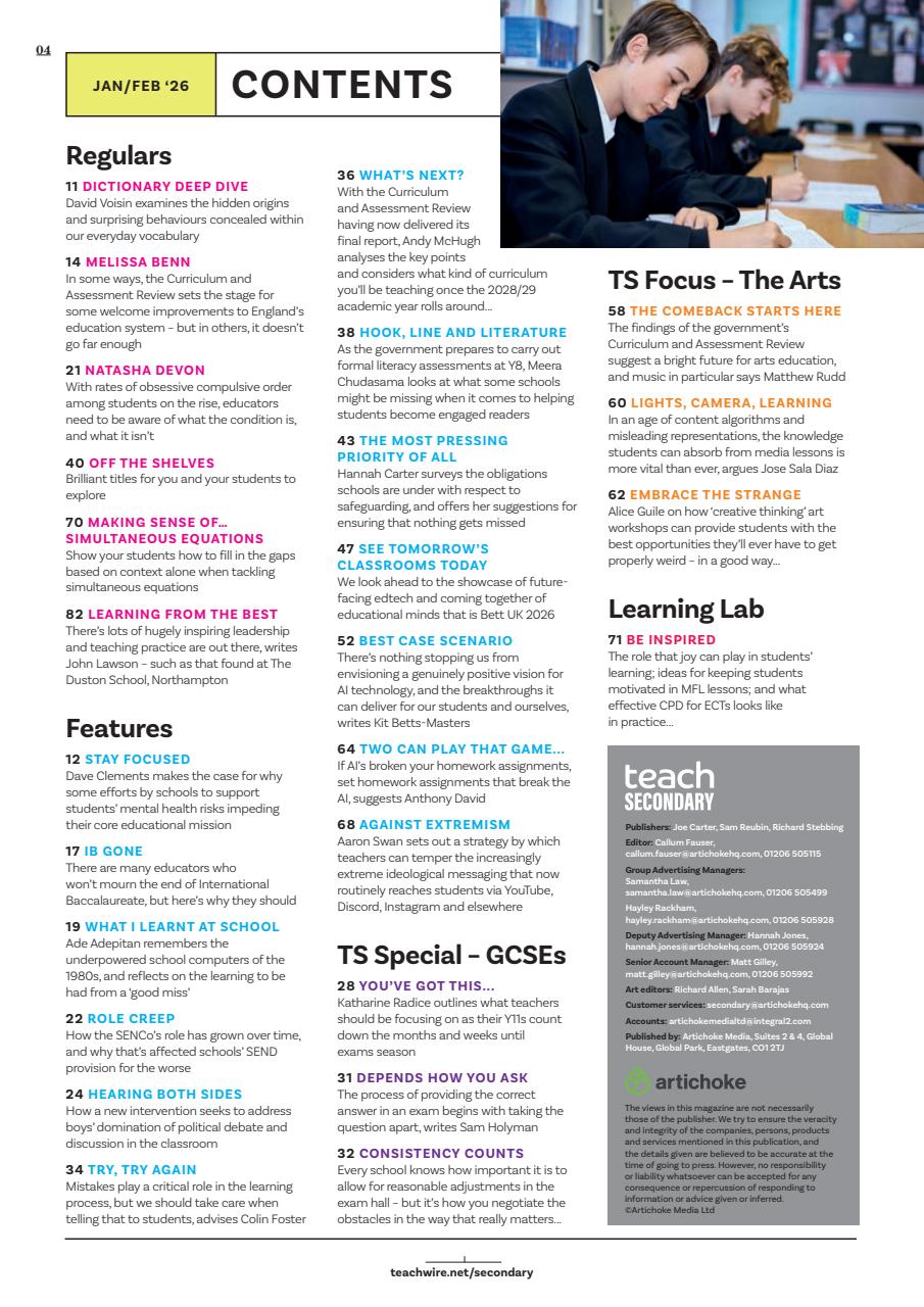 Teach Secondary Preview Pages