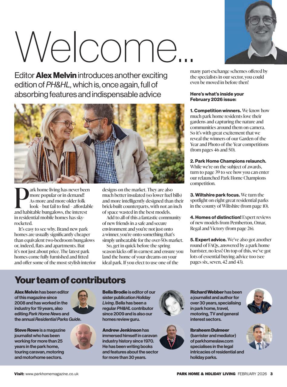 Park Home & Holiday Living Preview Pages