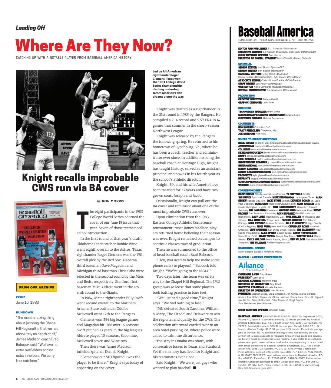 Baseball America Preview Pages