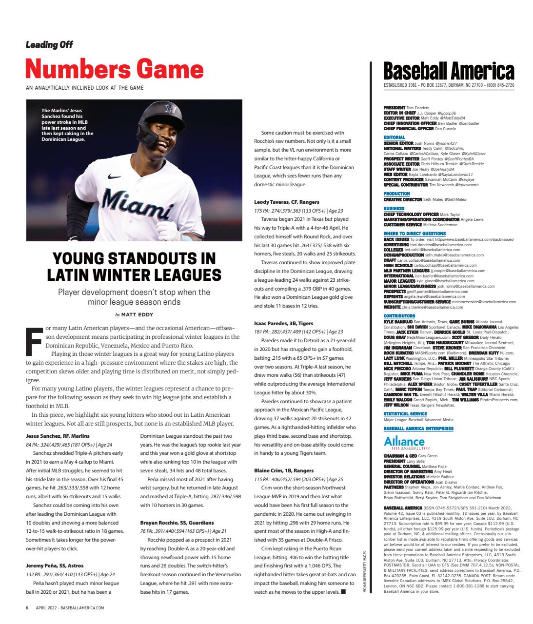 Baseball America Preview Pages