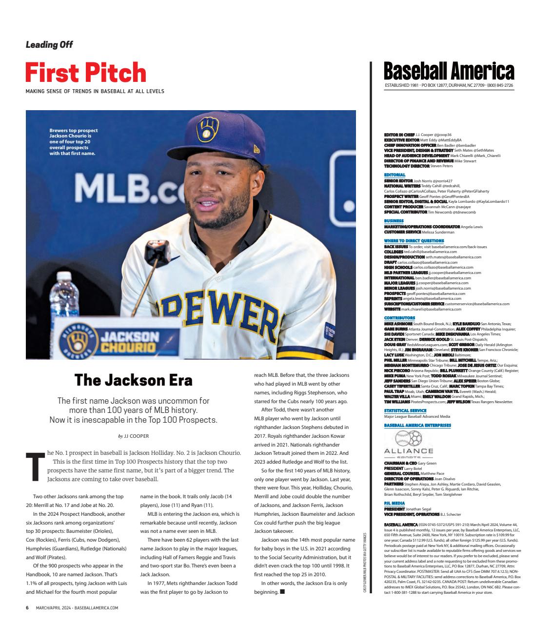 Baseball America Preview Pages