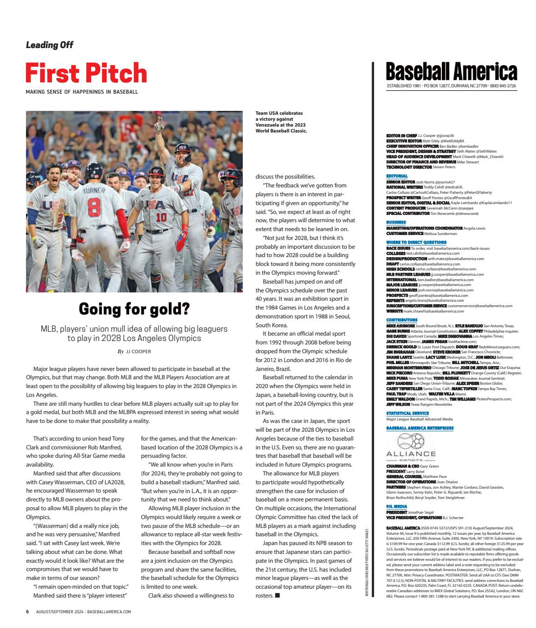 Baseball America Preview Pages