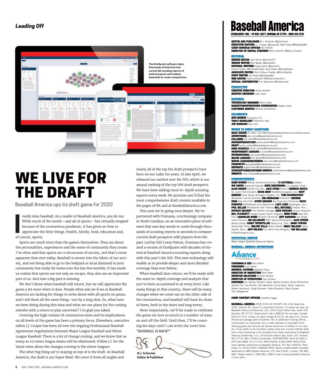 Baseball America Preview Pages