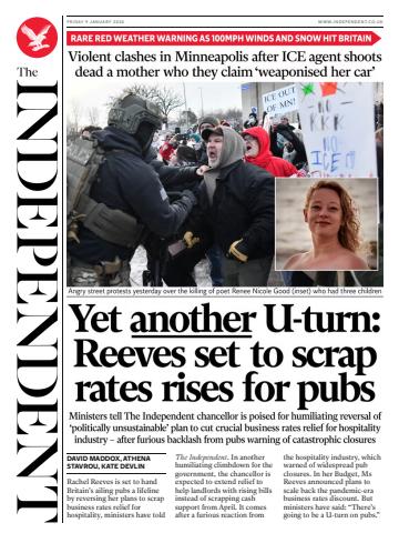 The Independent Daily Edition Newspaper issue Friday, 09 January 2026