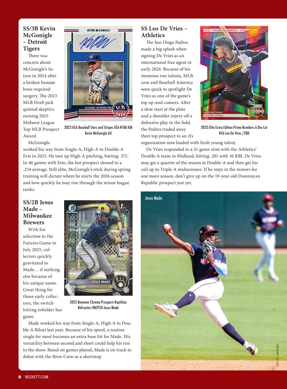 Beckett Baseball Magazine Preview Pages