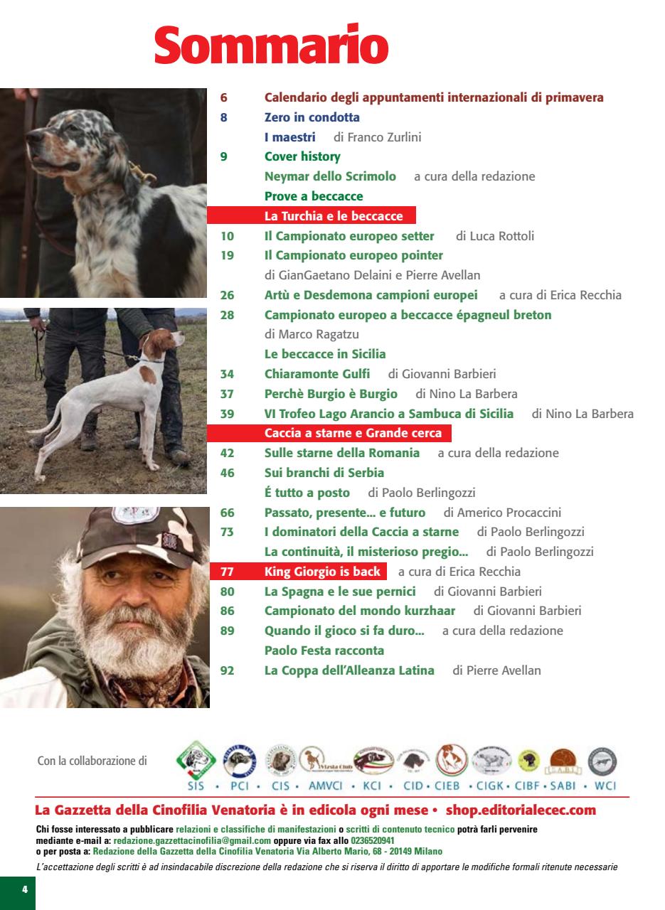 La Gazzetta Della Cinofilia Venatoria Preview Pages