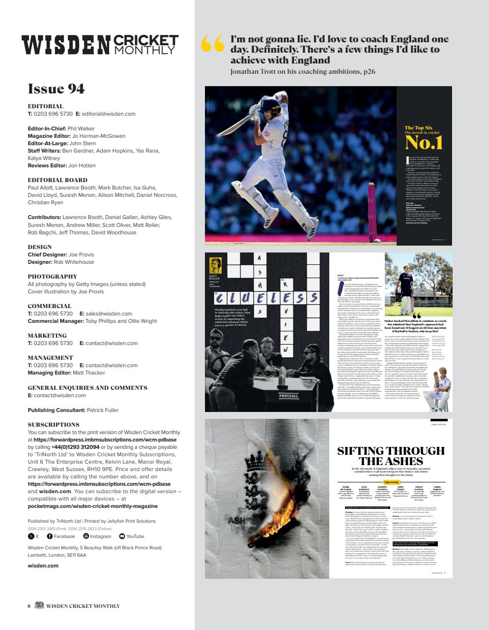 Wisden Cricket Monthly Preview Pages