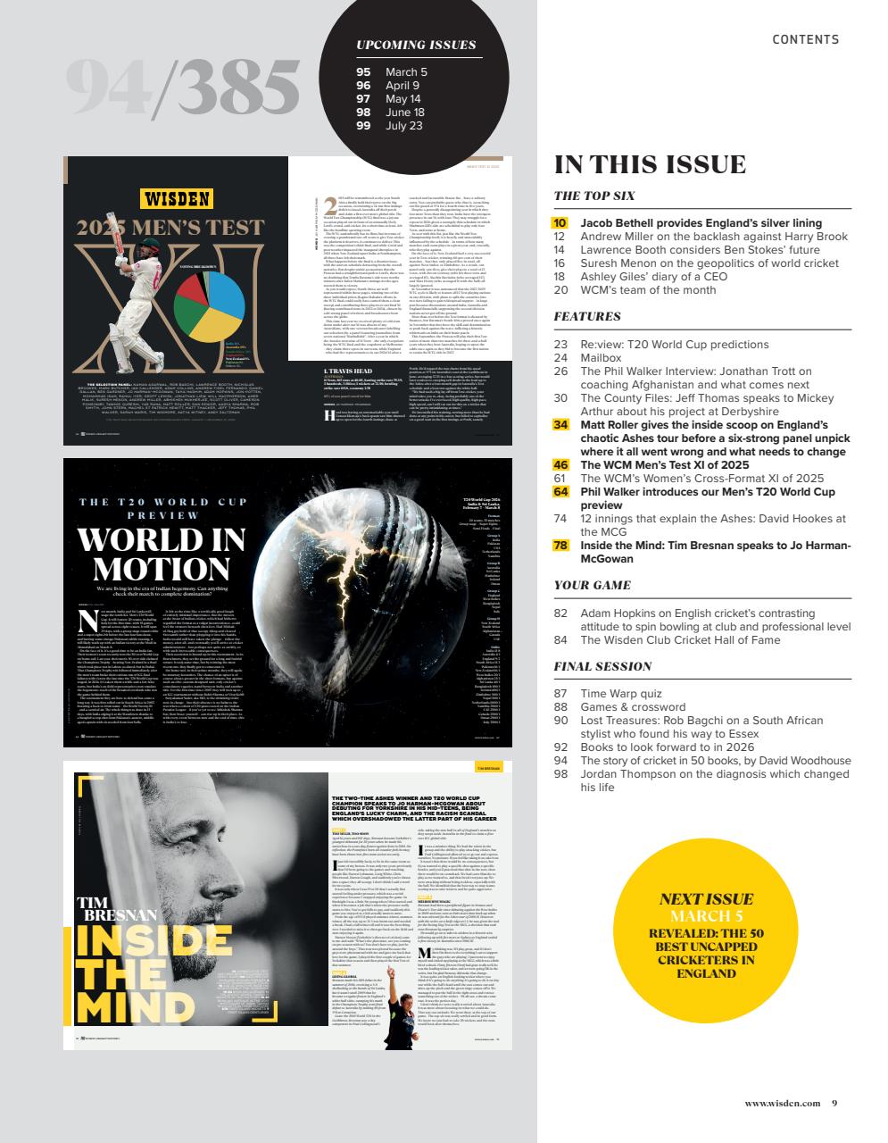 Wisden Cricket Monthly Preview Pages