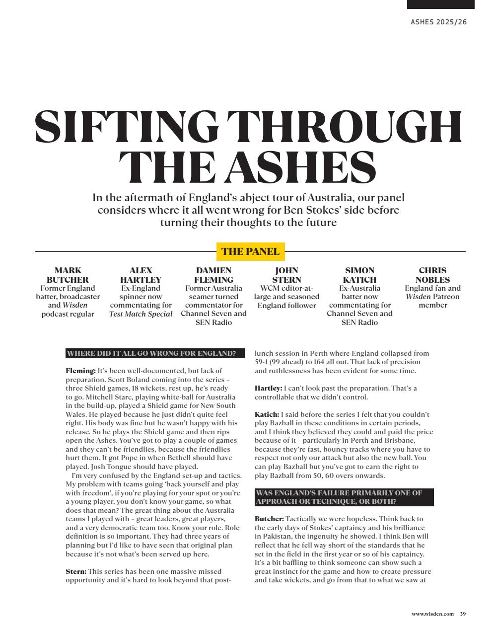 Wisden Cricket Monthly Preview Pages