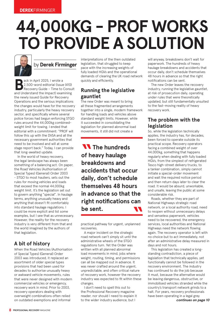 Professional Recovery Magazine Preview Pages