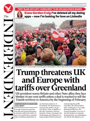 The Independent Daily Edition Newspaper issue Sunday, 18 January 2026