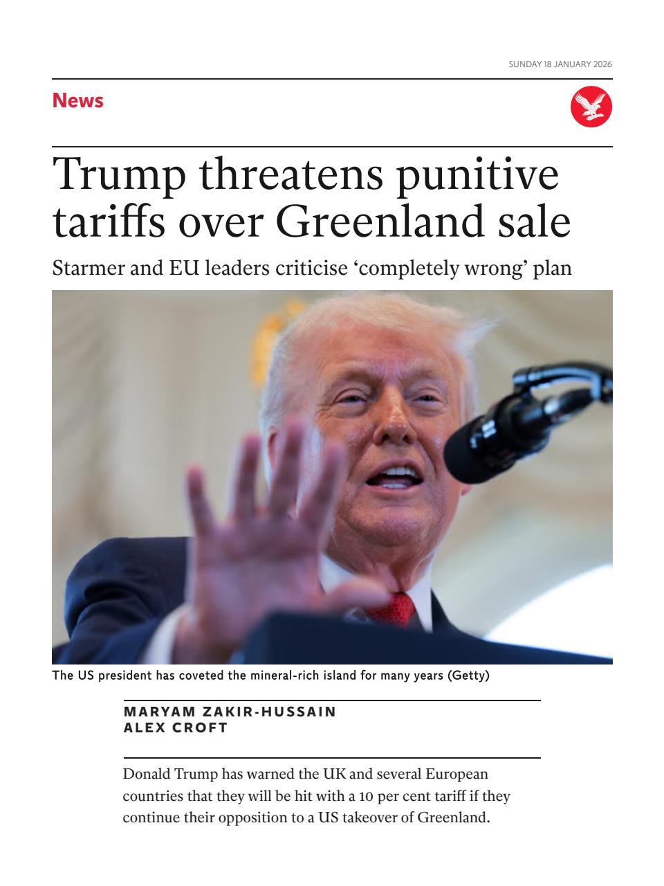 The Independent Daily Edition Newspaper Preview Pages