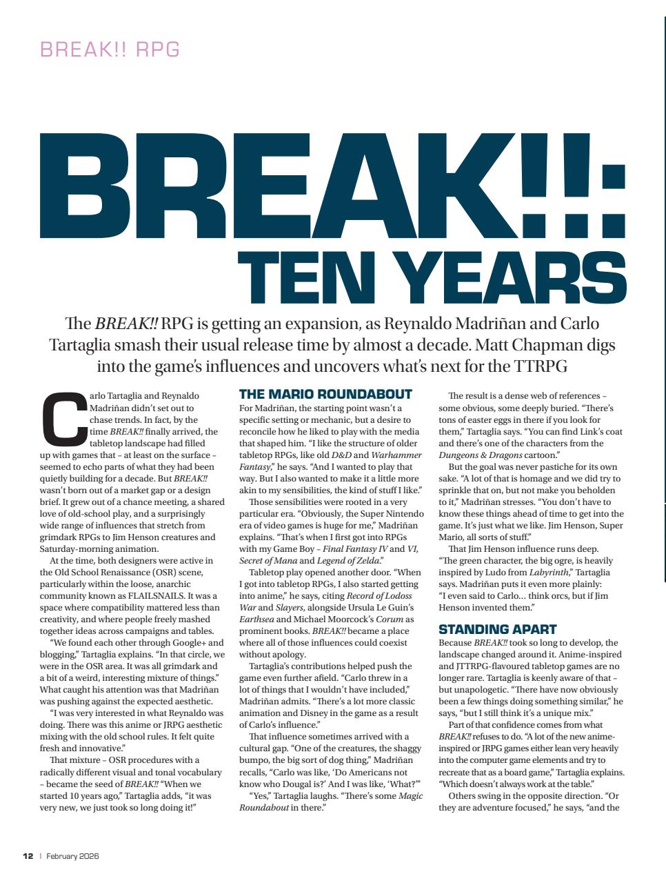 Tabletop Gaming Preview Pages