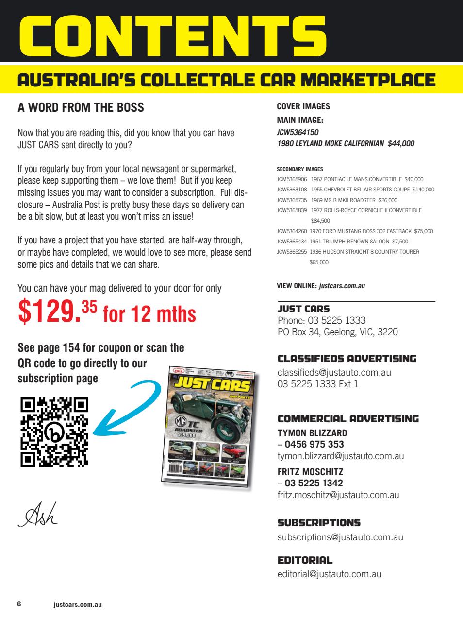 JUST CARS Preview Pages